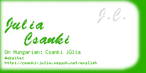 julia csanki business card